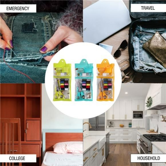 Sew and Repair Travel Kit, 140 Pieces in Each Kit, 3 Pack of Sew Kits - Picture 3 of 5